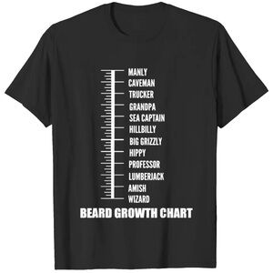 Beard Growth Chart Tshirt in Black